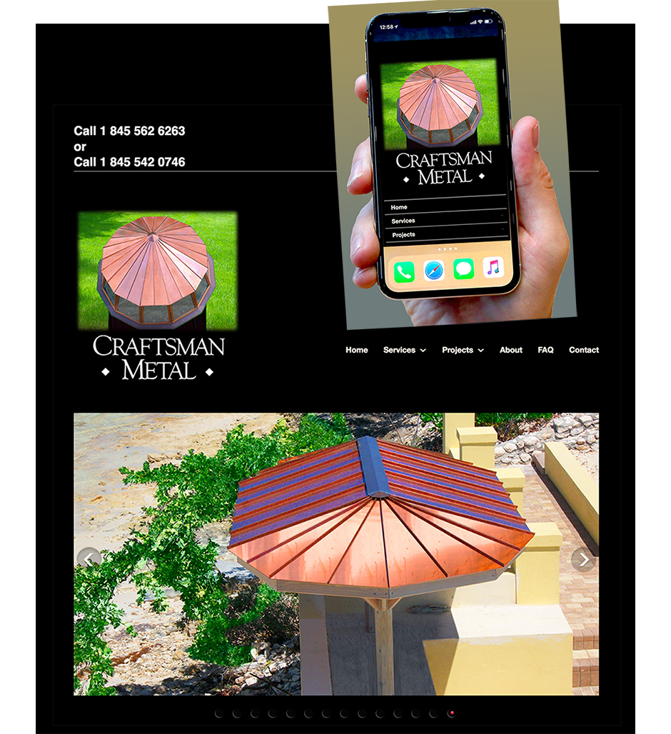 Craftsman Metal Responsive Website to Fit all Computer and Mobile Formats based in Newburgh, NY